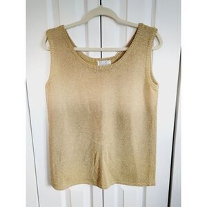 Narducci L Vintage 60s 70s MOD Gold Sparkle Tank Top‎ Large